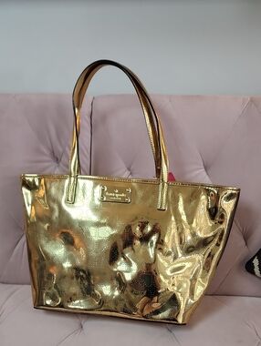 kate spade Metallic Gold Patent Tote Small Harmony